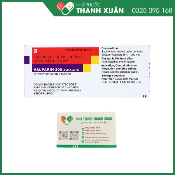 Valparin-200 Alkalets dùng trong các loại động kinh